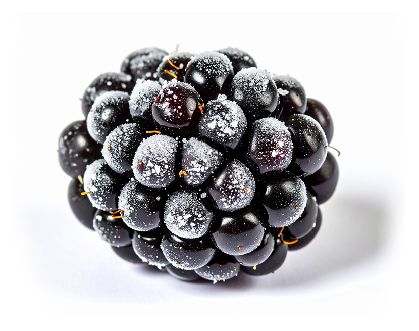 _Firefly_uma única fruta amora congelada fundo branco 965432.png